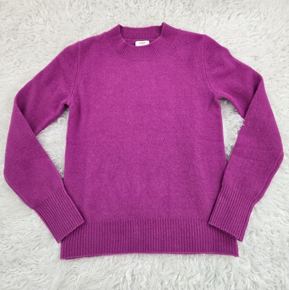 J.Crew Wool Blend Crewneck Sweater Extra-Soft Yarn. Magenta. Size xxsmall